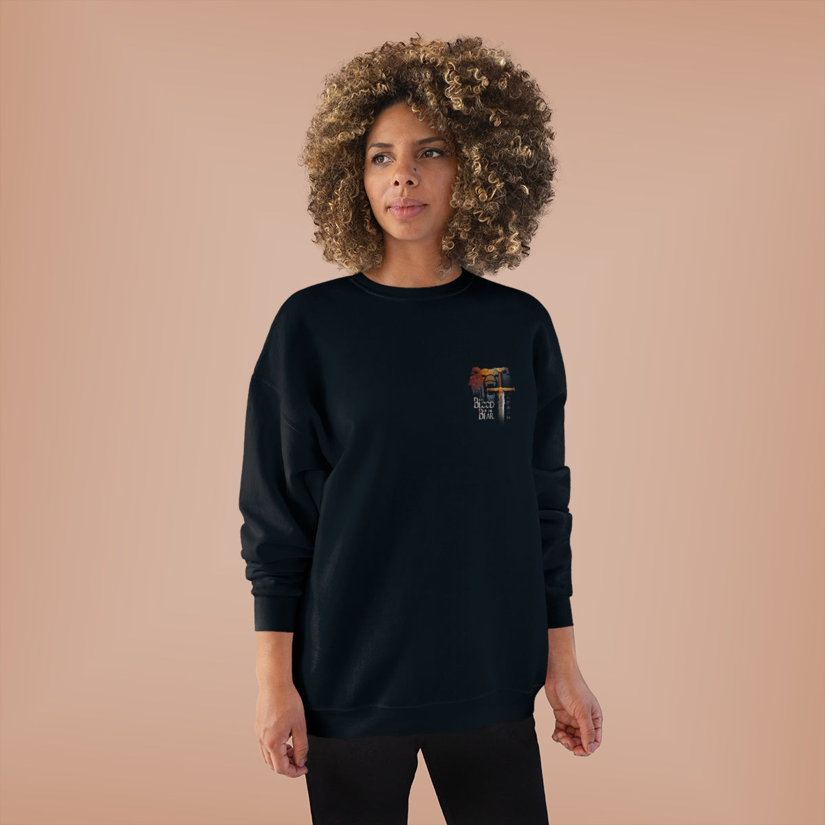 Bear Excalibur - Unisex EcoSmart® Crewneck Sweatshirt - Small Print