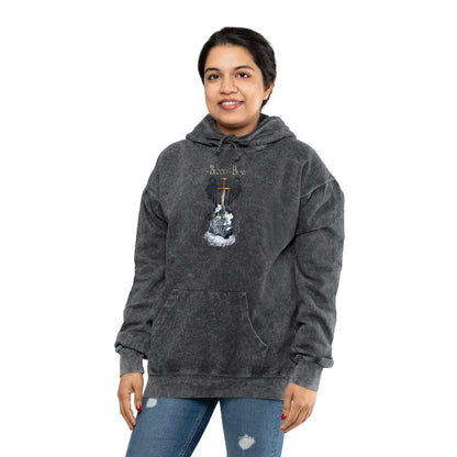Hands Off - Unisex Mineral Wash Hoodie - Large Print